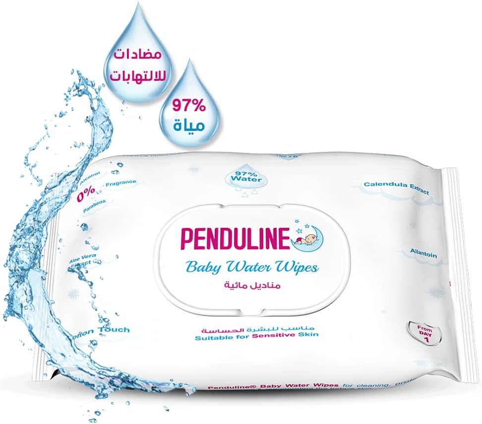 Penduline Baby Wipes With 97% Water | 70pcs | Calendula |Safe for New Born | Sensitivie Skin | Zero Alcohol - Fragrance - Parabens