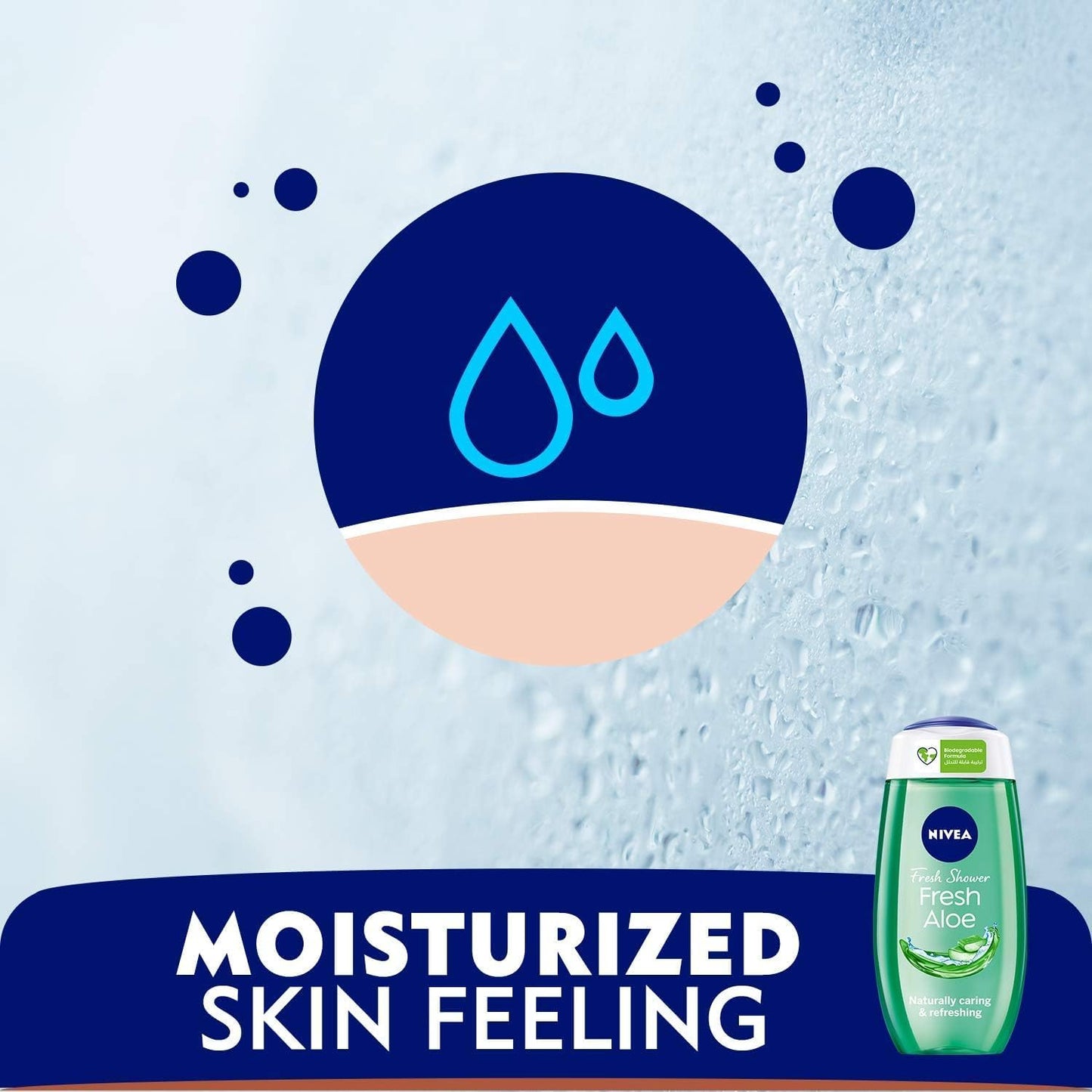 NIVEA Shower Gel Body Wash, Fresh Aloe Natural Aloe Vera Fresh Scent, 250ml