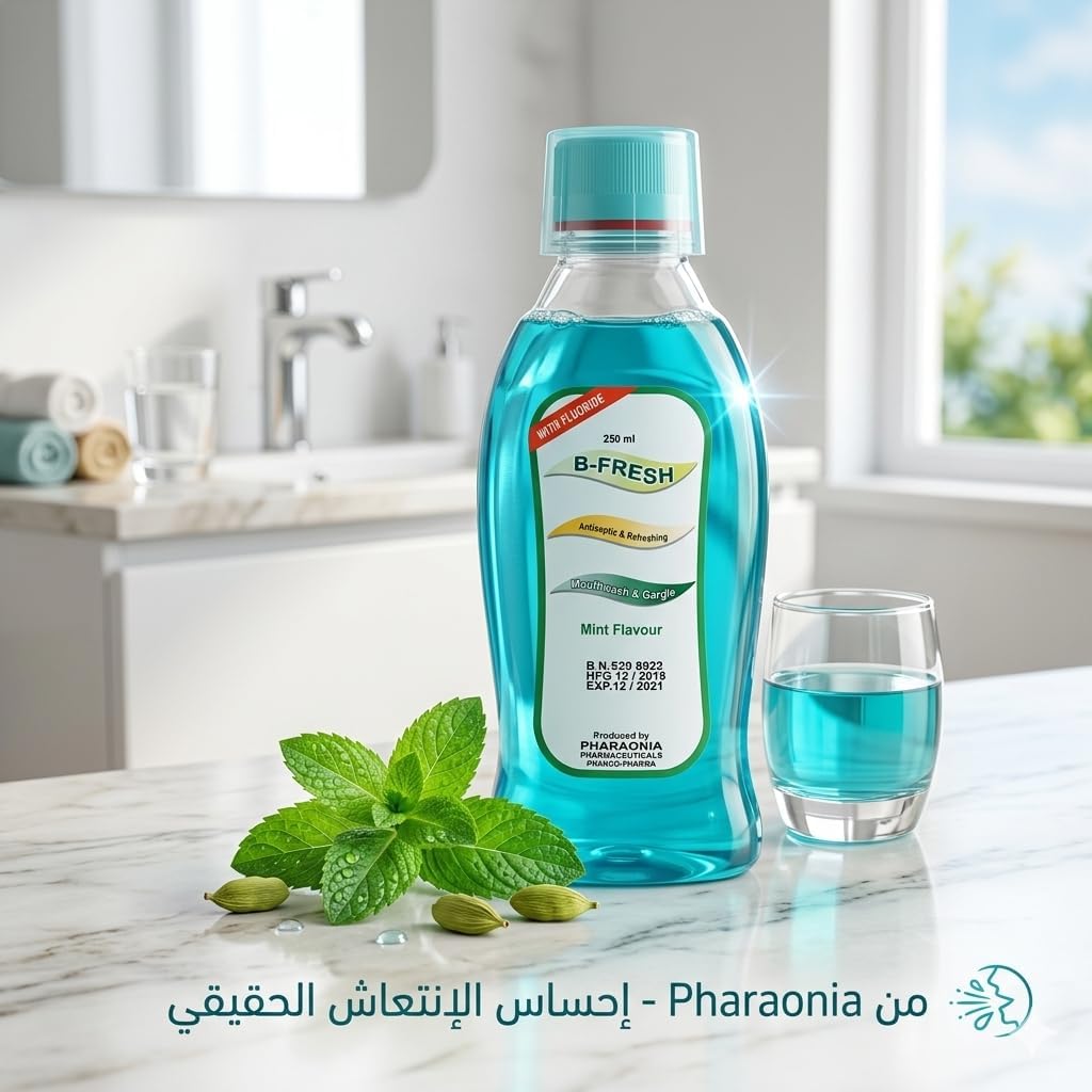 B-Fresh Mouthwash Mint Flavor, 250ml, Antiseptic & Fresh