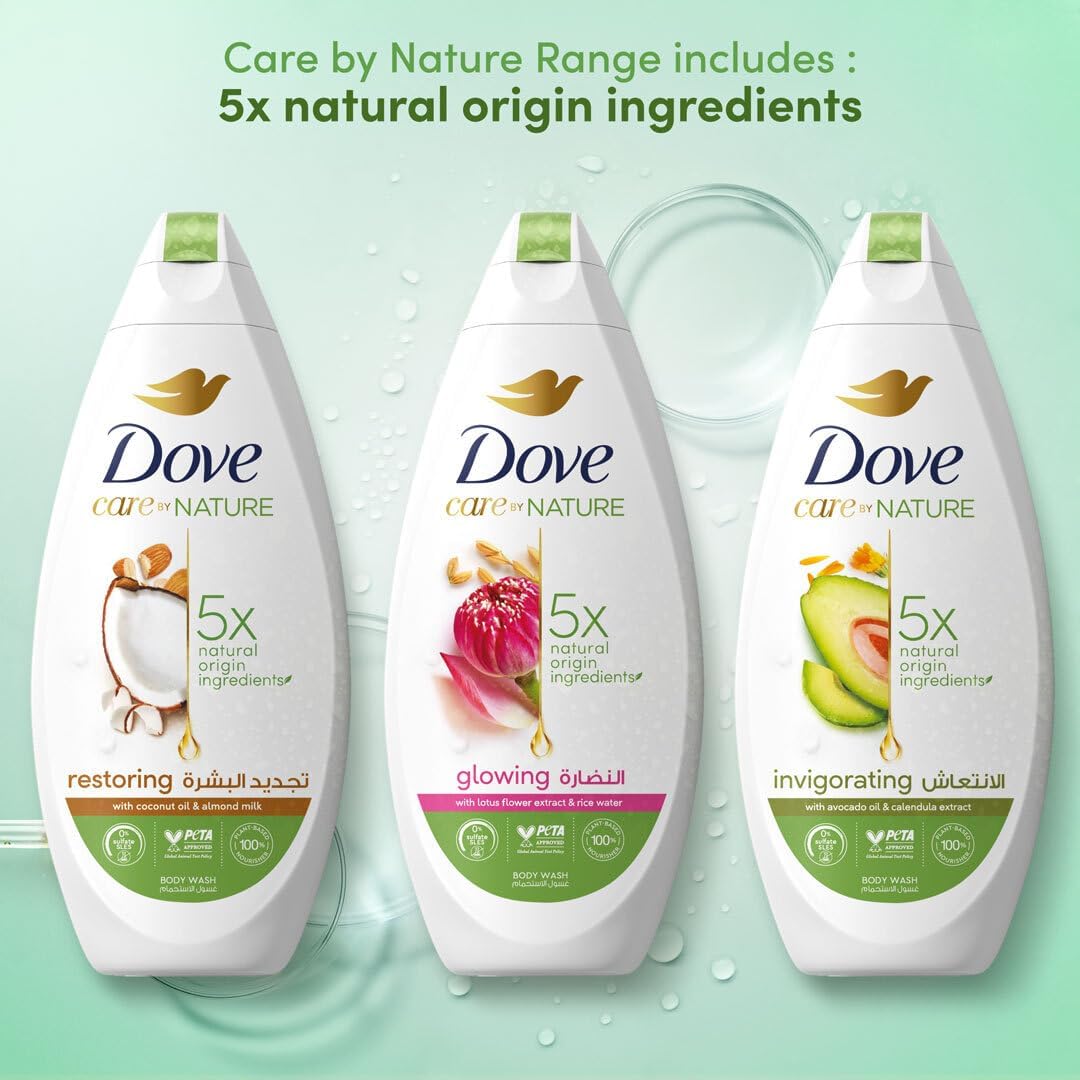 Dove Nourishing Secrets Glowing Ritual Shower Gel Body wash With Lotus Flower Extract And Rice Milk, 500 ml