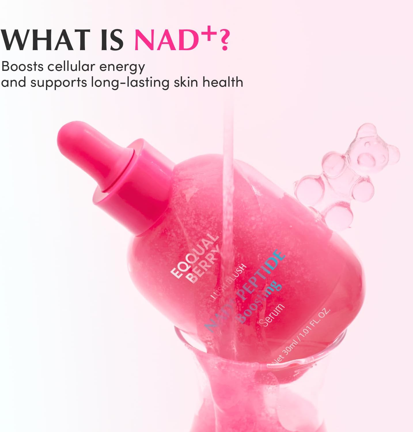 EQQUALBERRY NAD+ Peptide Boosting Smoothie Serum 30ml | Rejuvenating Facial Serum with NAD+, Peptides & Antioxidants for Firmness, Radiance & Hydration