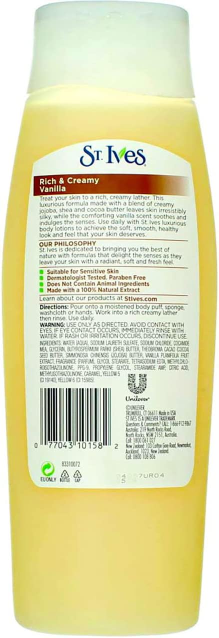 St Ives Body Wash 13.5 Ounce Pampering Vanilla (399ml) (1 Pack)