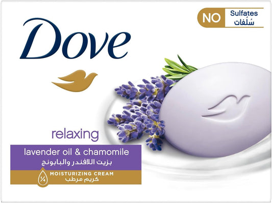 Dove Bar soap Relaxing Lavender Beauty Bar with Lavender and Chamomile Scent ¼ moisturizing cream 90G