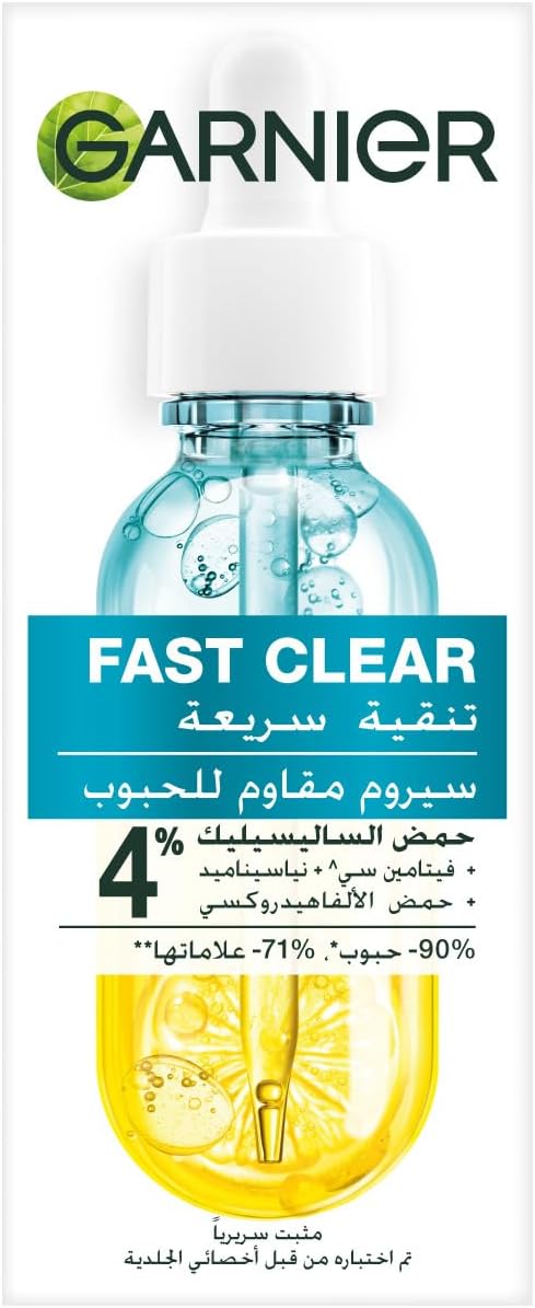 Garnier Skinactive Fast Clear Booster Face Serum, For Acne Prone Skin, With Salicylic Acid, 15Ml