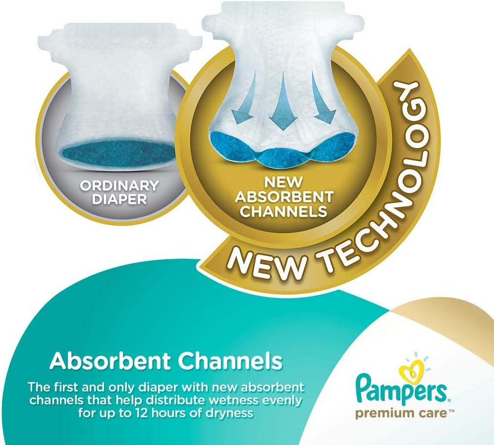 Pampers Premium Care Diapers, Size 1, Newborn, 2-5 kg, Carry Pack, 22 Count