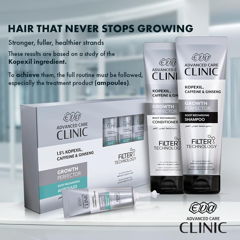 Eva Clinic Growth Perfector Shampoo with Kopexil, Caffeine & Ginseng for Hair Growth 230 ML