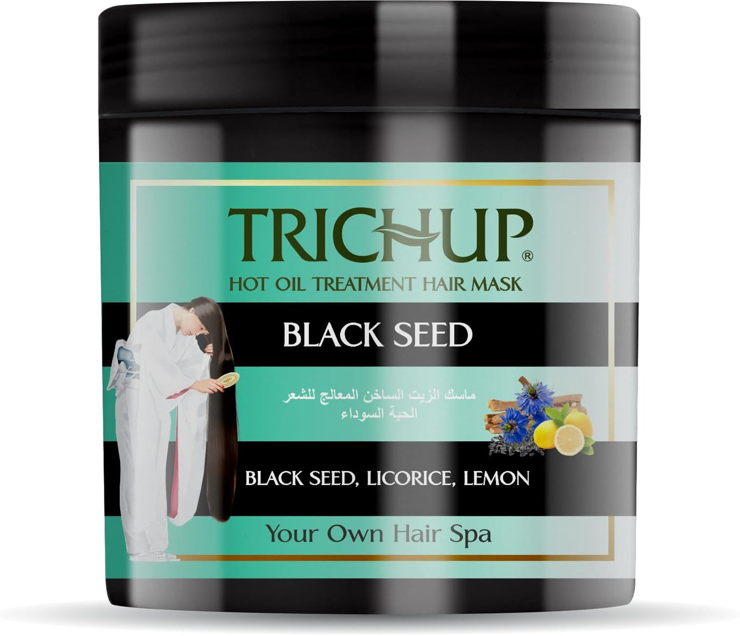 Trichup Black Seed Hot Oil Treatment Hair Mask (450ml) – Enriched with Black Seed Oil, Licorice & Lemon For Intensive Restoration & Damage Protection – Intensive Conditioning for Healthy & Strong Hair
