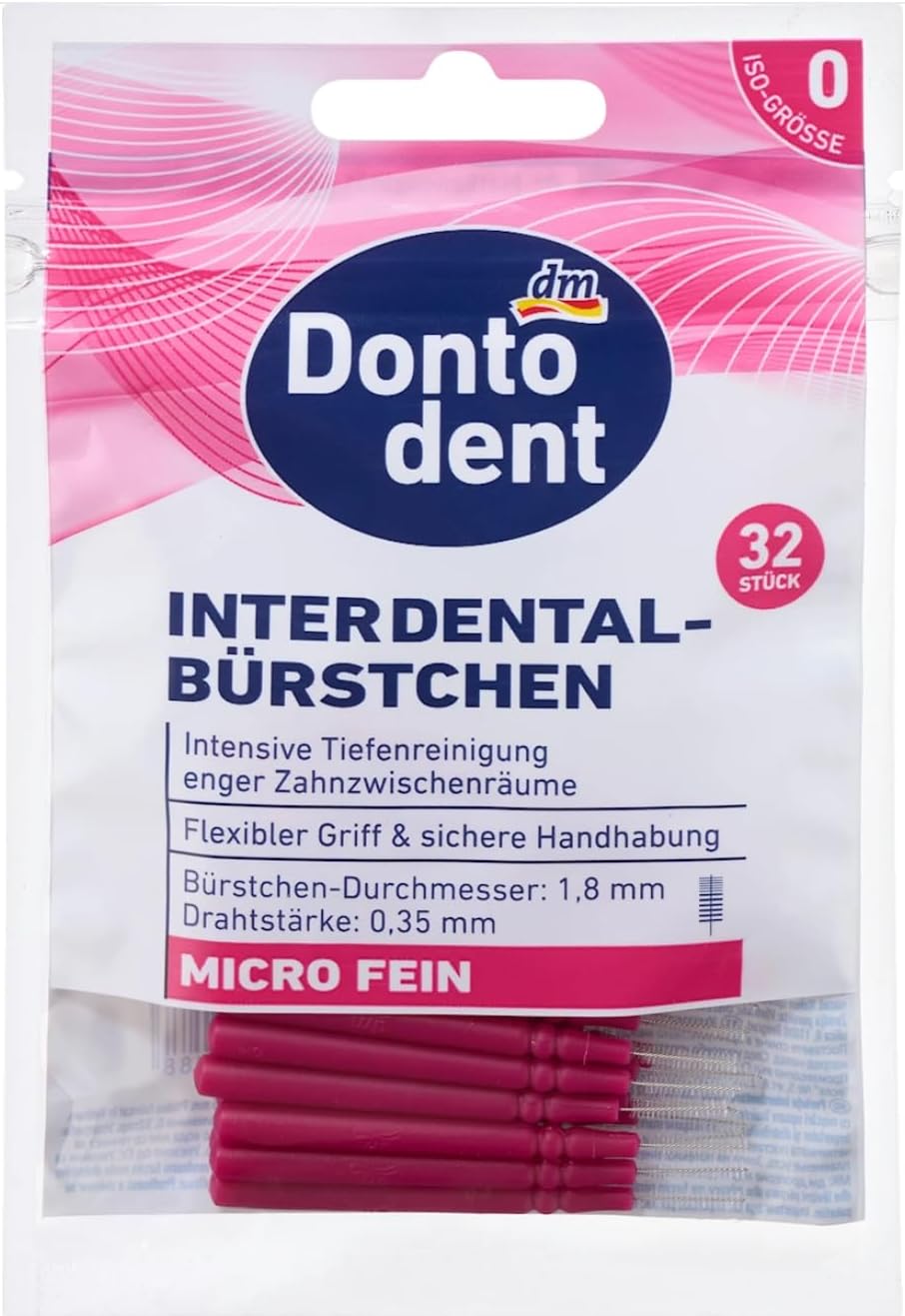Dontodent Interdental Brushes ISO 0, 32 pcs