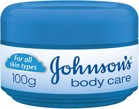 Johnson's Body Care Moisturizing Cream, 100g, Fast-Absorbing Formula for All Skin Types, Provides Long-Lasting Hydration and Softness, Daily Body Lotion