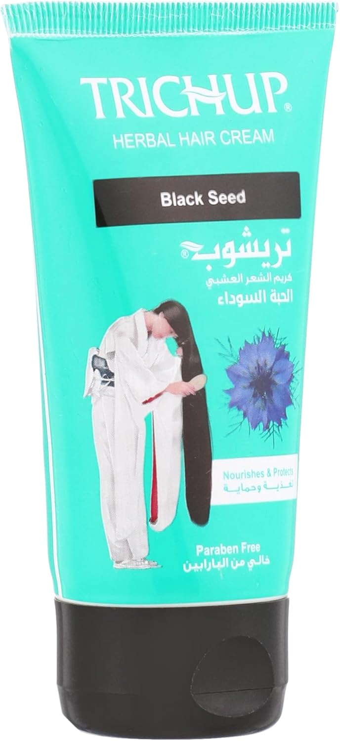Trichup Black Seed Herbal Hair Styling Cream (75ml) – With Black Seed Oil – Herbal Formula for Intensive Nourishment & Damage Protection – Non-Greasy Conditioning for Soft, Shiny & Manageable Hair