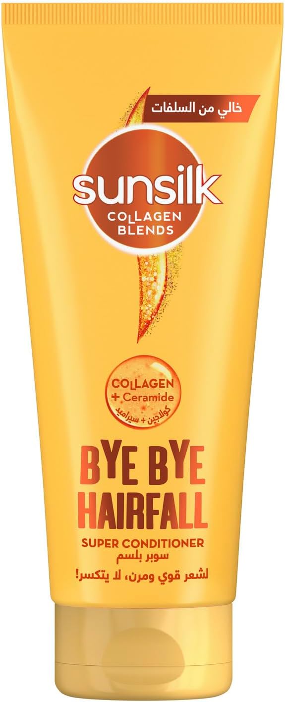 SUNSILK Collagen Blends sulfate free Super Conditioner, Bye Bye Hair Fall with Collagen & Ceramide, for 10X stronger & flexible Hair, 170ml