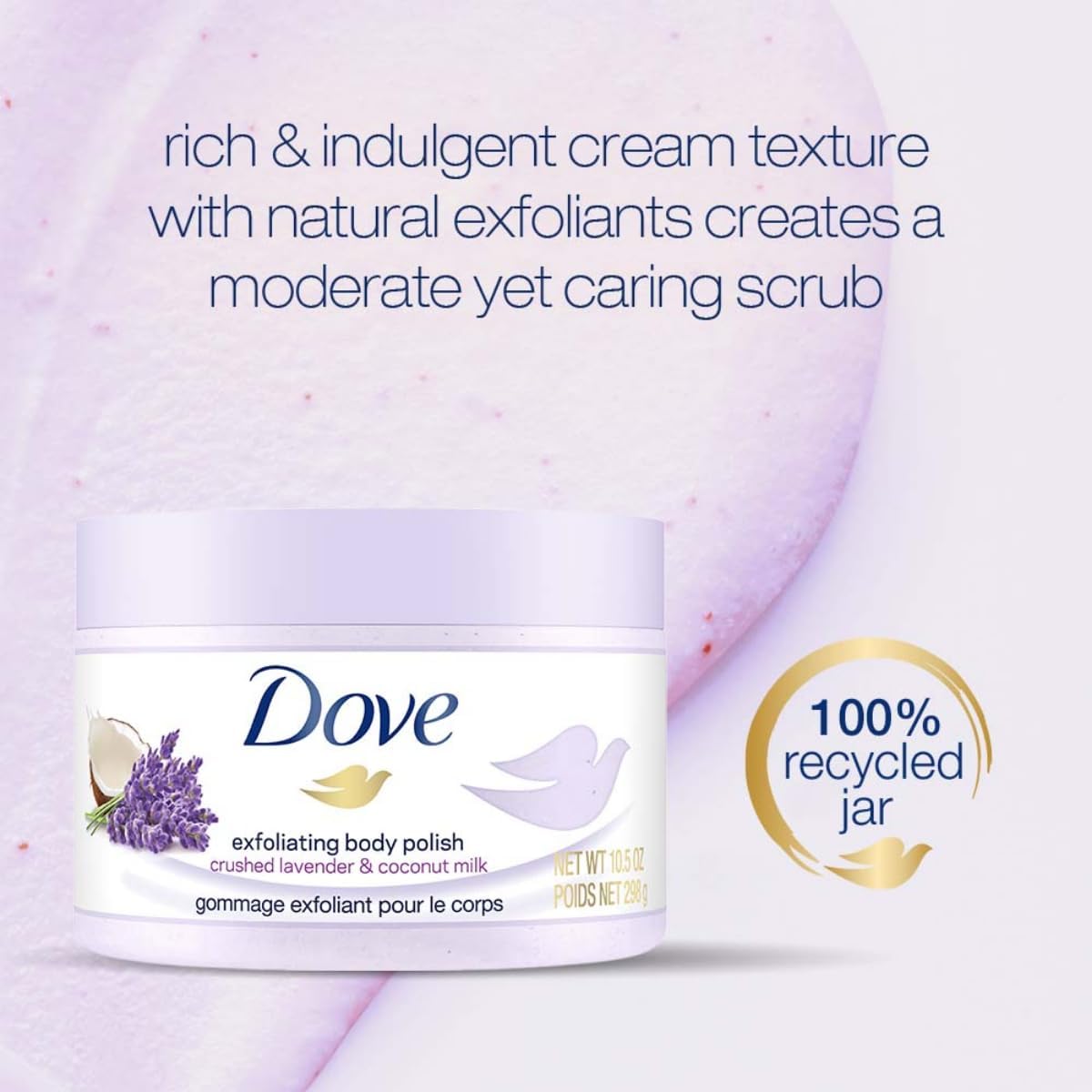 Dove Exfoliating Body Polish Crushed Lavender & Coconut Milk, 10.5 oz