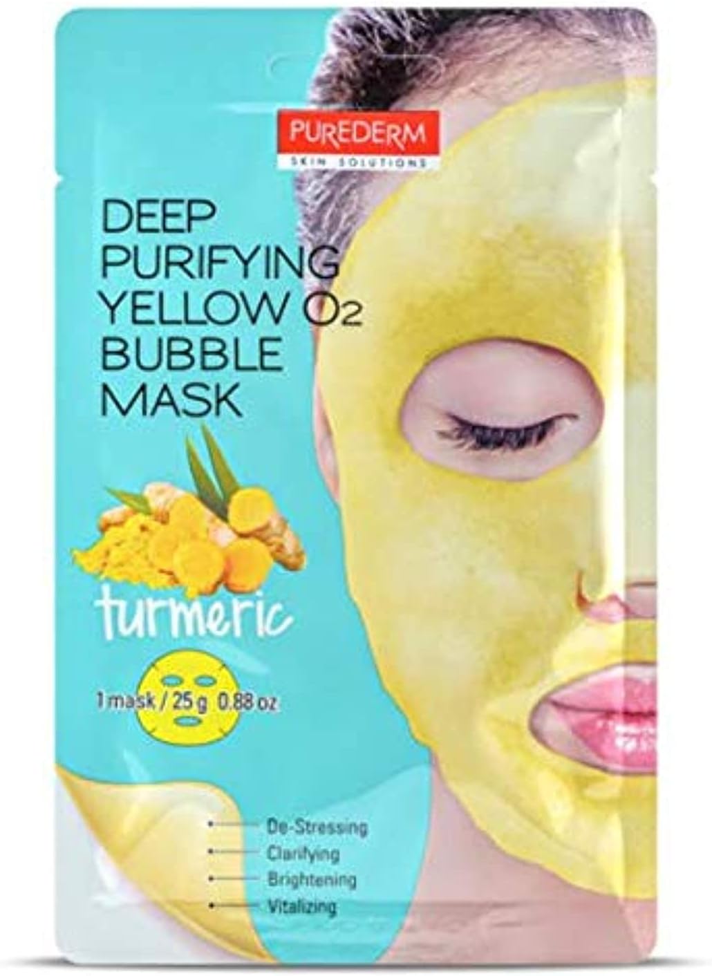 Purederm PURIFYING YELLOW O2 BUBBLE MASK TURMERIC