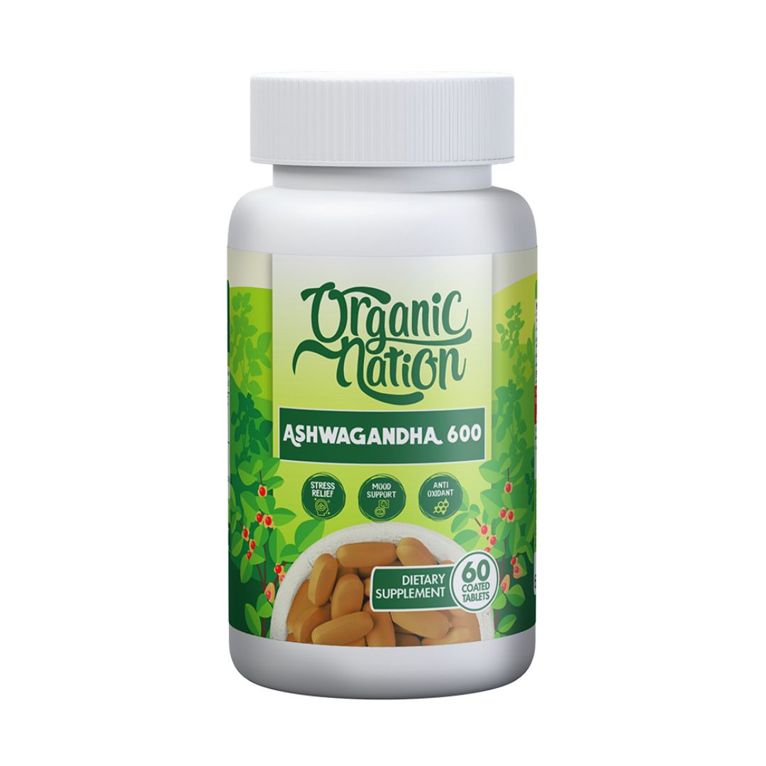 Organic Nation Ashwagandha 600-30Serv 60Tabs