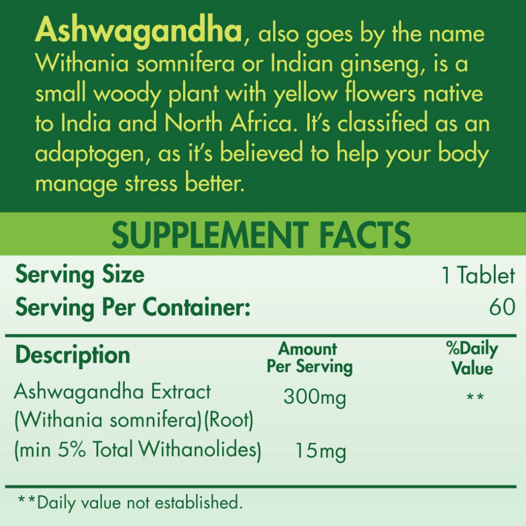 Organic Nation Ashwagandha 600-30Serv 60Tabs