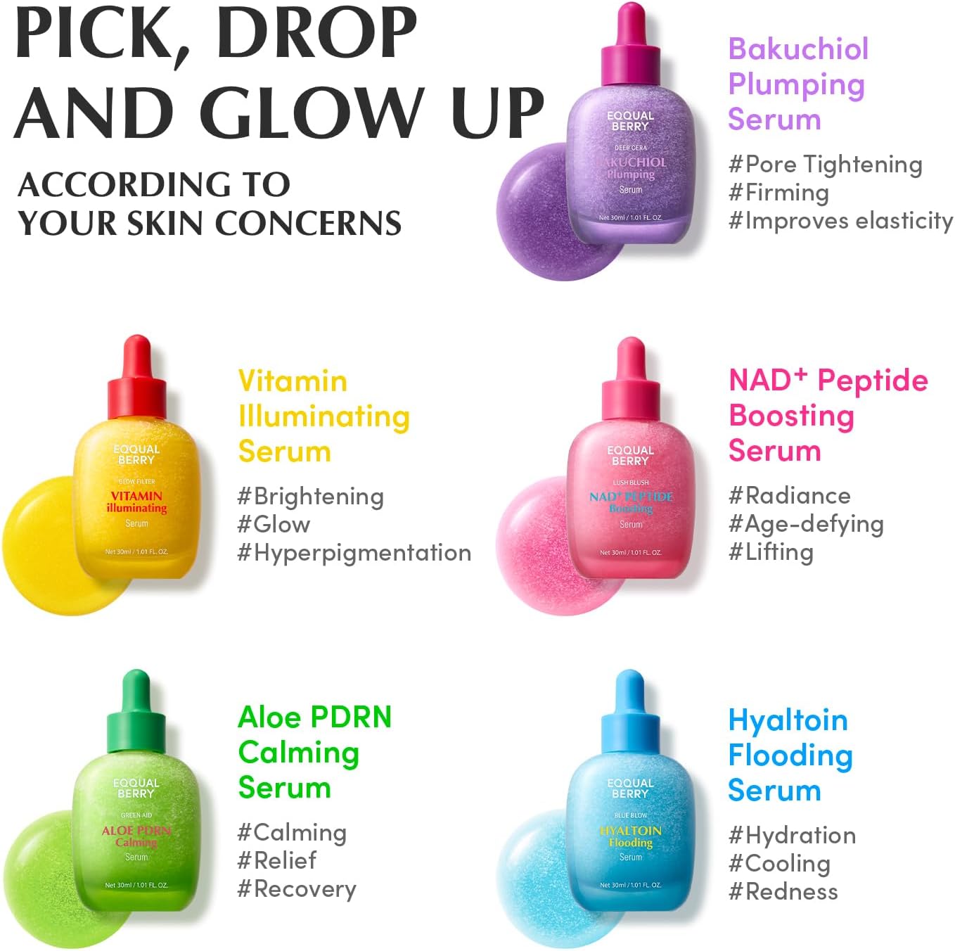 EQQUALBERRY NAD+ Peptide Boosting Smoothie Serum 30ml | Rejuvenating Facial Serum with NAD+, Peptides & Antioxidants for Firmness, Radiance & Hydration