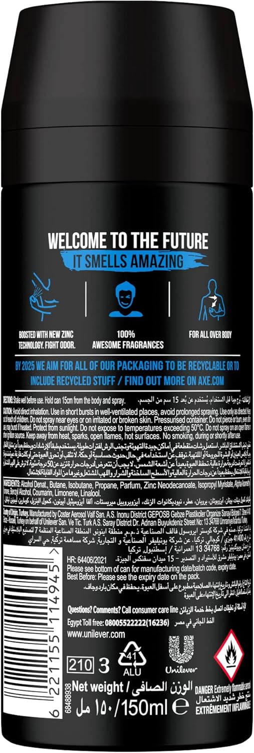 Axe Body Spray for Men Skateboard & Fresh Roses 150ML