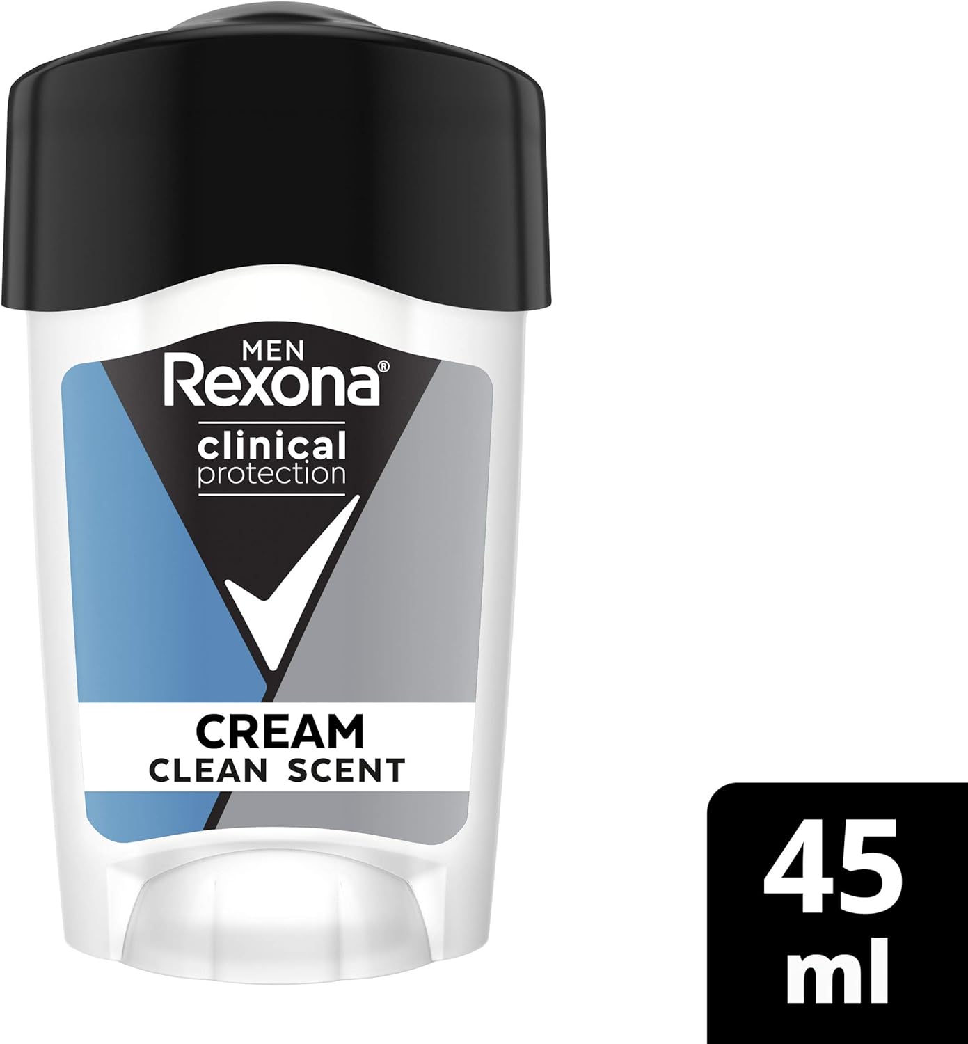 Rexona Men Clinical Antiperspirant Cream Stick Deodorant Clean Scent, 45ml, 96 Hour Protection