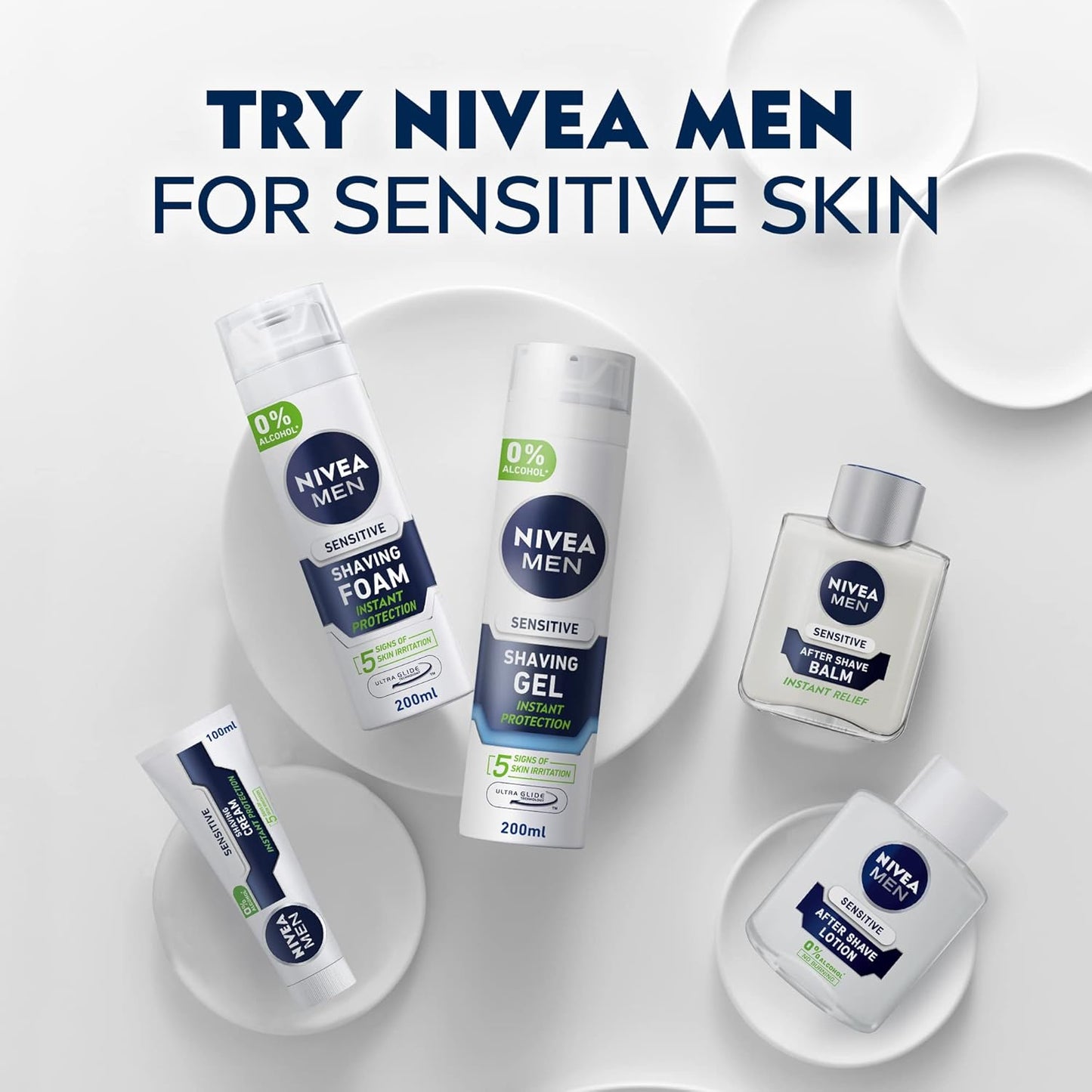 NIVEA MEN Shaving Foam, Sensitive Chamomile & Hamamelis, 200ml