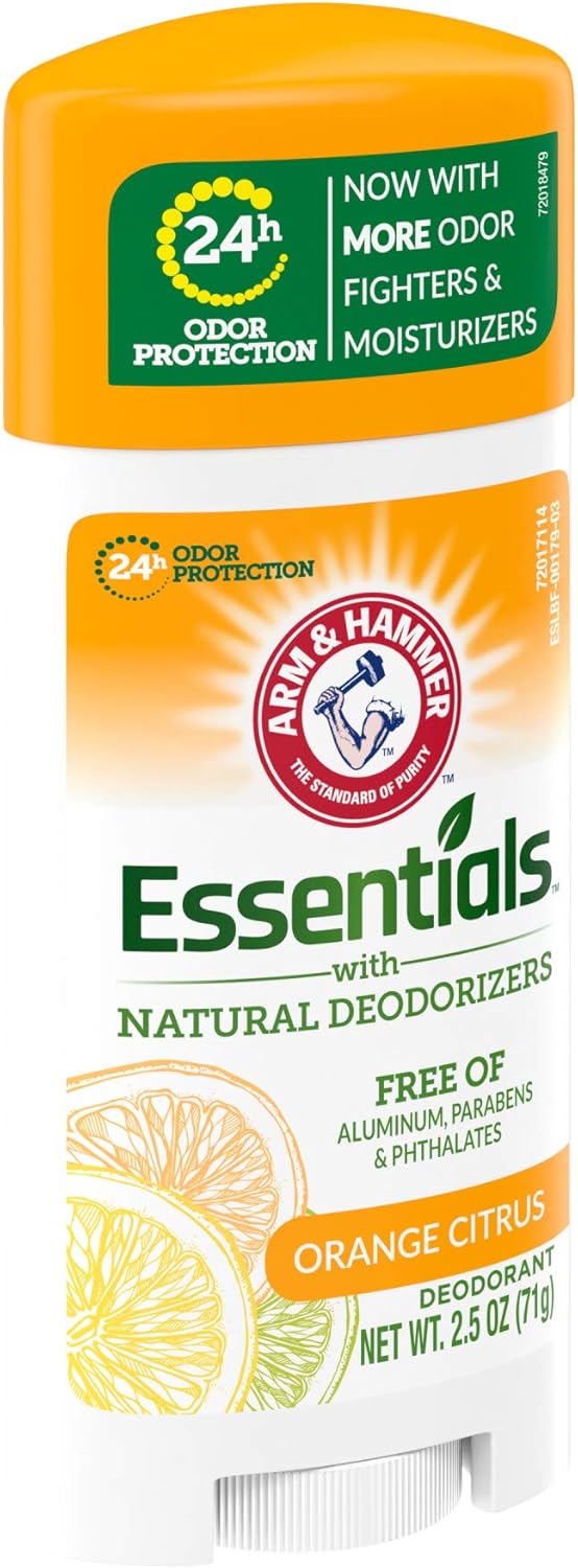 Arm & Hammer Essentials deodorant, crisp orange citrus, 2.5 ounce, 1 Count