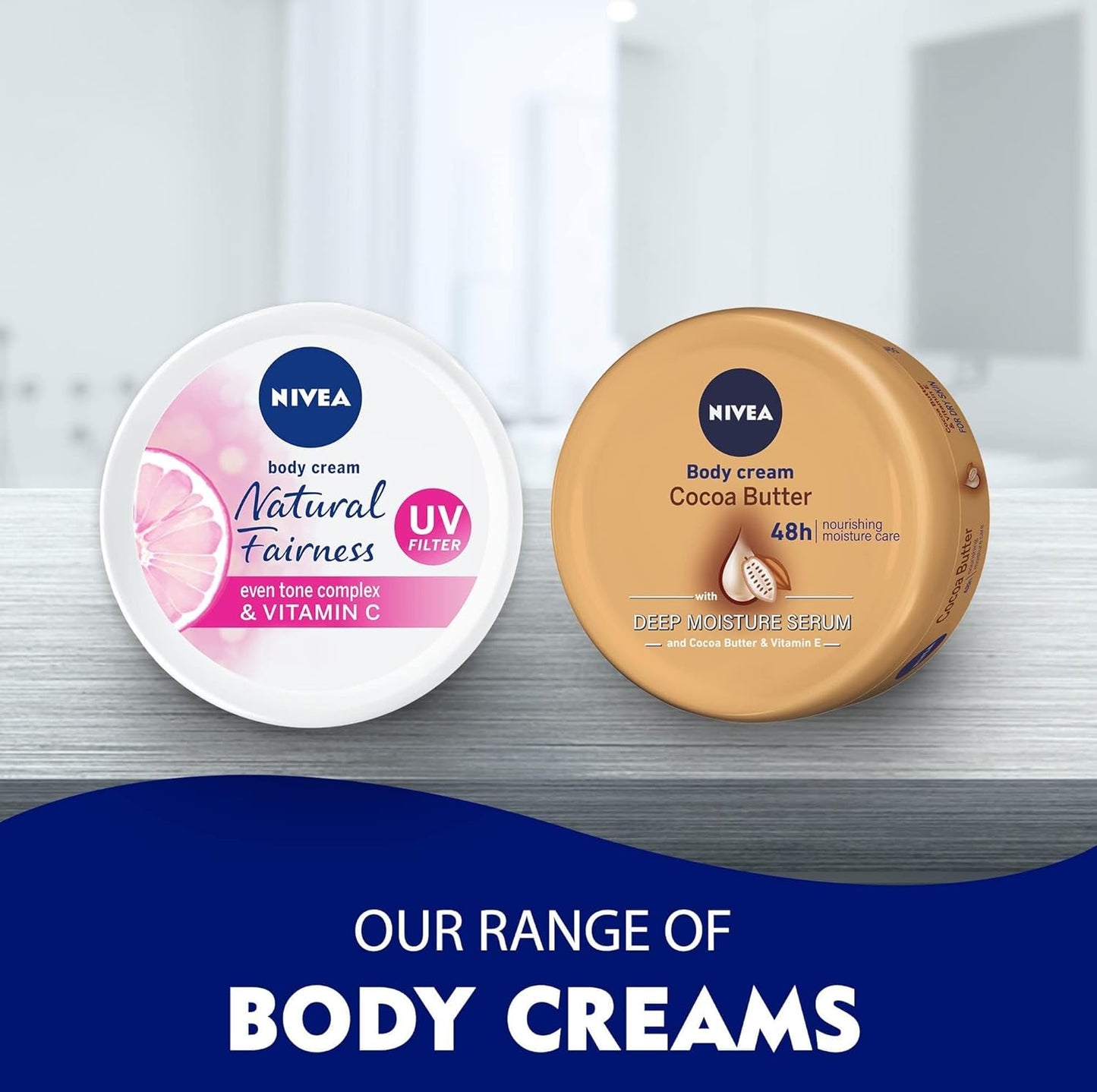 NIVEA Body Cream Dry Skin, Cocoa Butter Vitamin E, Jar 200ml