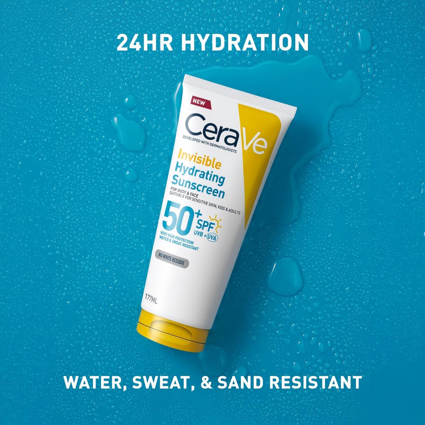 CeraVe Invisible Hydrating Sunscreen Body SPF 50+ Suitable for Adults & Kids 177ml