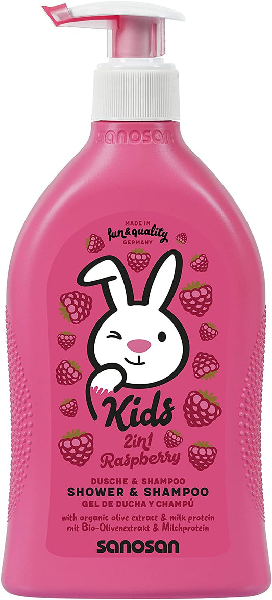 Sanosan KIDS SHAMPOO AND SHOWER GEL WITH RASPBERRY SCENT 400 ML