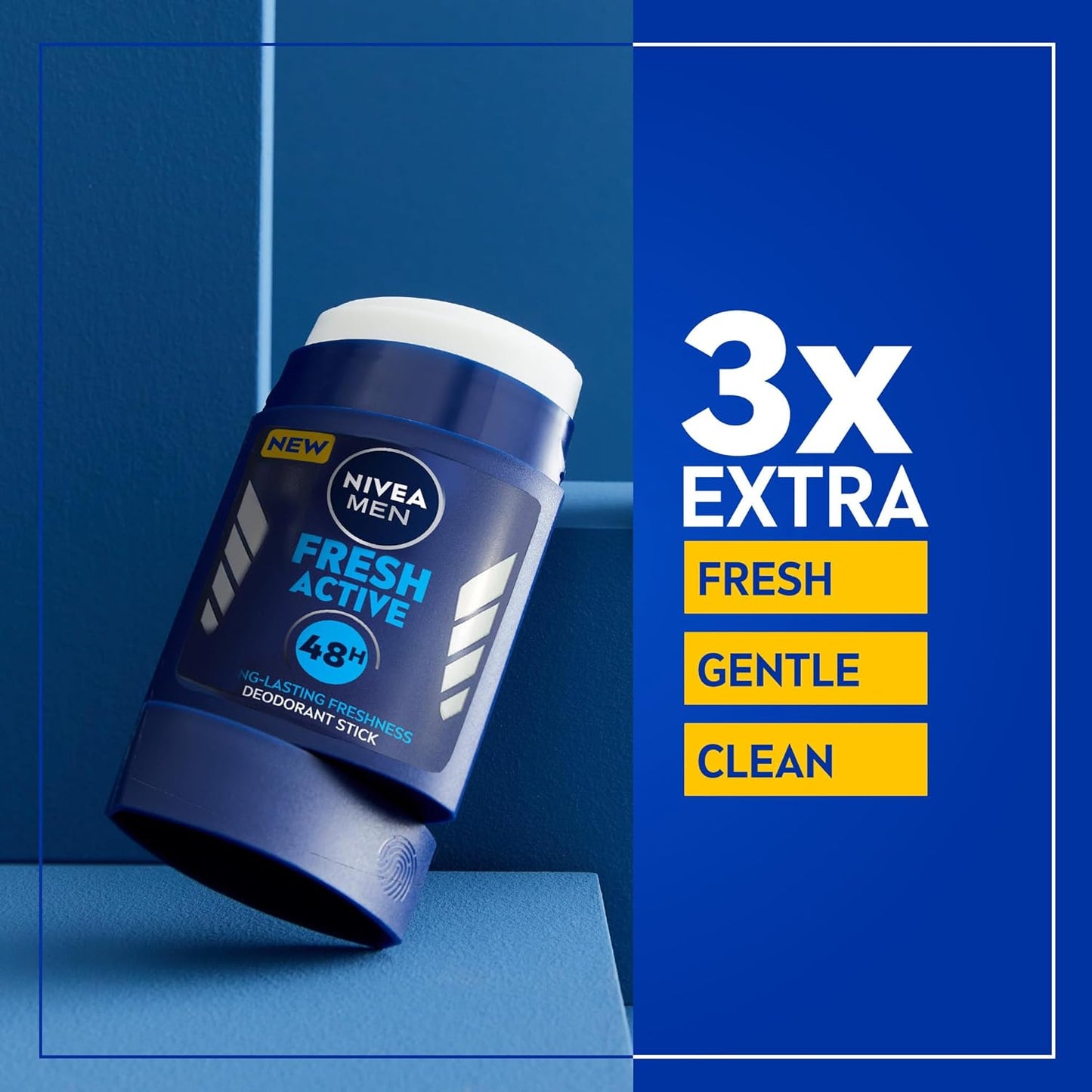 NIVEA MEN Antiperspirant Stick for Men, 48h Protection, Fresh Active Fresh Scent, 50ml
