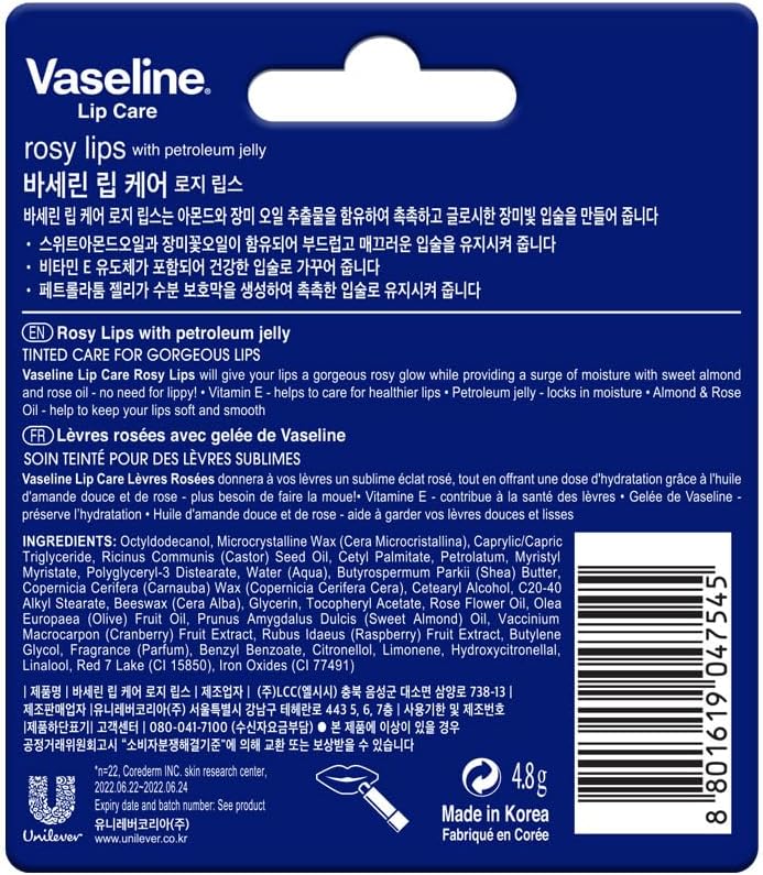 Vaseline Lip Therapy Rosy Lip Lipstick, 4.8g