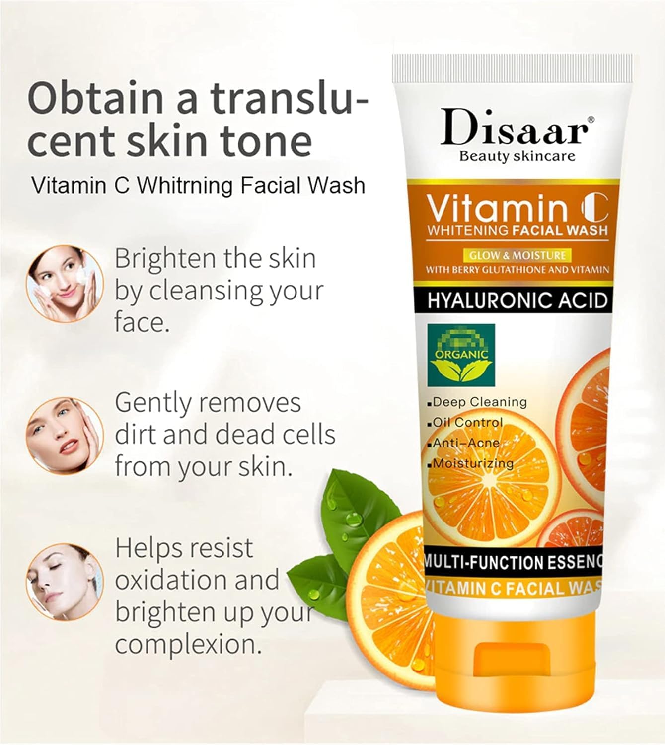 Disaar Vitamin C Whitening Facial Wash Multi-Function Essence 100ml