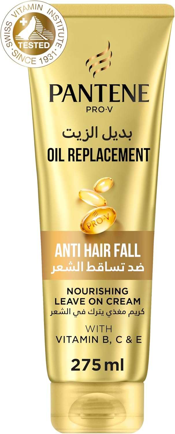 Pantene pro v anti hair fall oil replacement for hair prone to break, leave in conditioner, 275 ml, multicolor