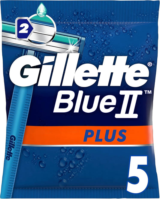 Gillette Blue II Plus Disposable Razors - Pack of 5