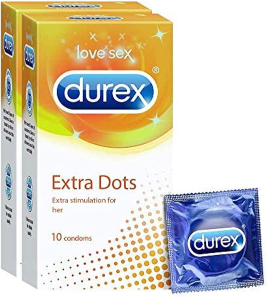 Durex Extra Dots Condoms- Pack Of 10
