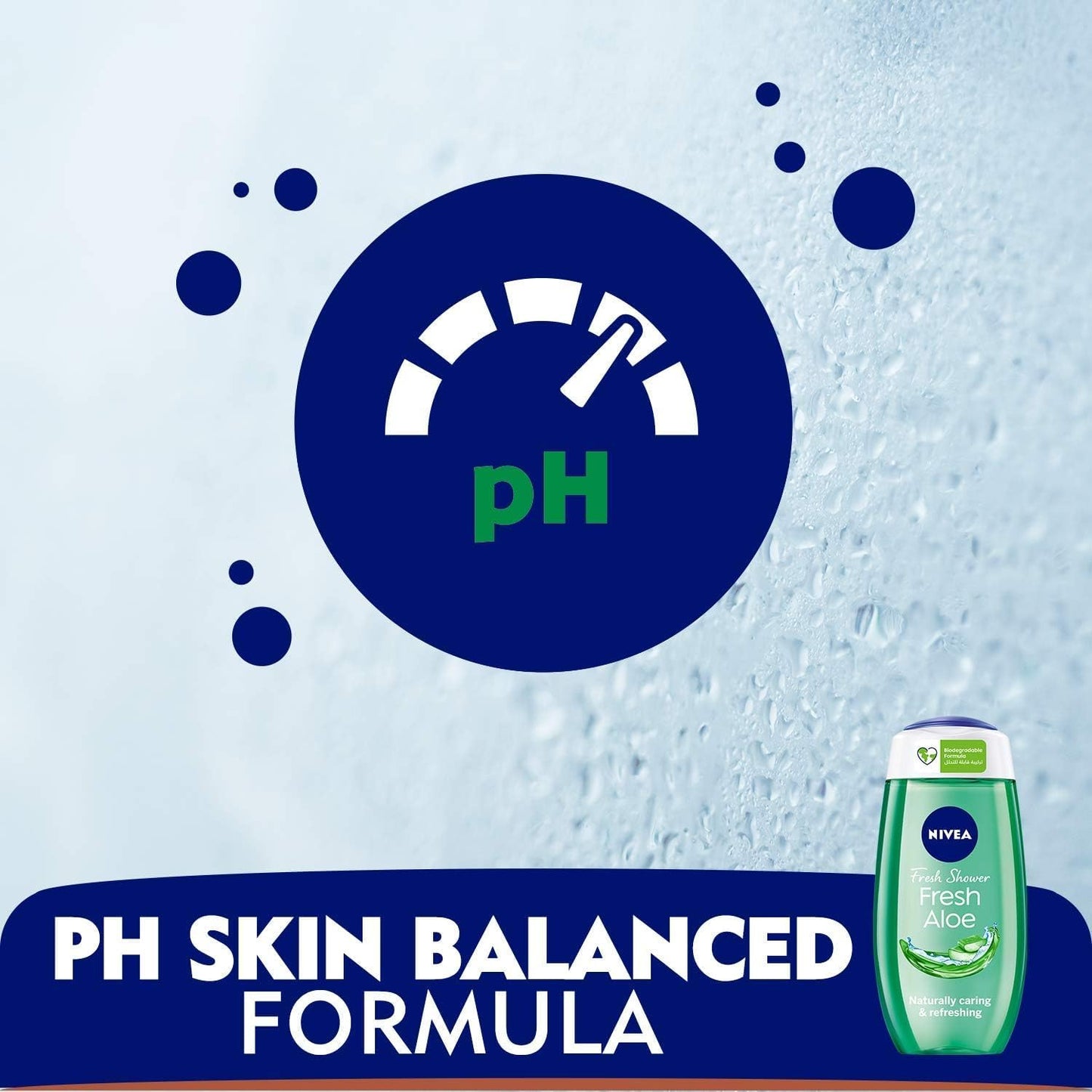 NIVEA Shower Gel Body Wash, Fresh Aloe Natural Aloe Vera Fresh Scent, 250ml