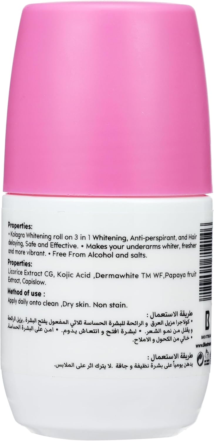 Kolagra Whitening Roll On 2X1 Promopack 1+1 Cotton Candy 120ML Pink