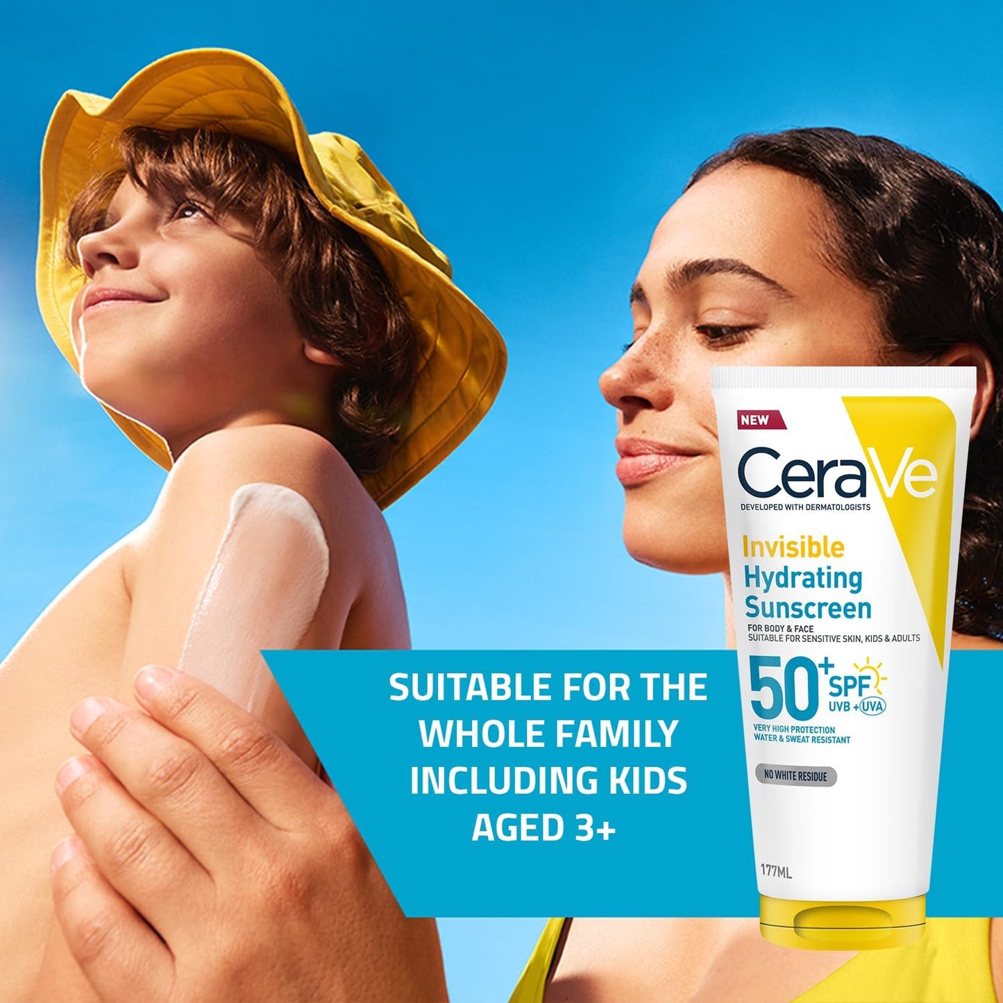 CeraVe Invisible Hydrating Sunscreen Body SPF 50+ Suitable for Adults & Kids 177ml