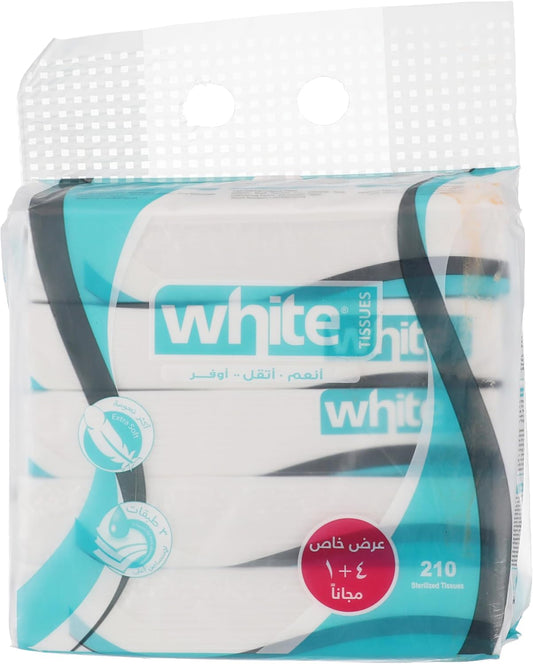 White facial, 210 tissues, 5 packs
