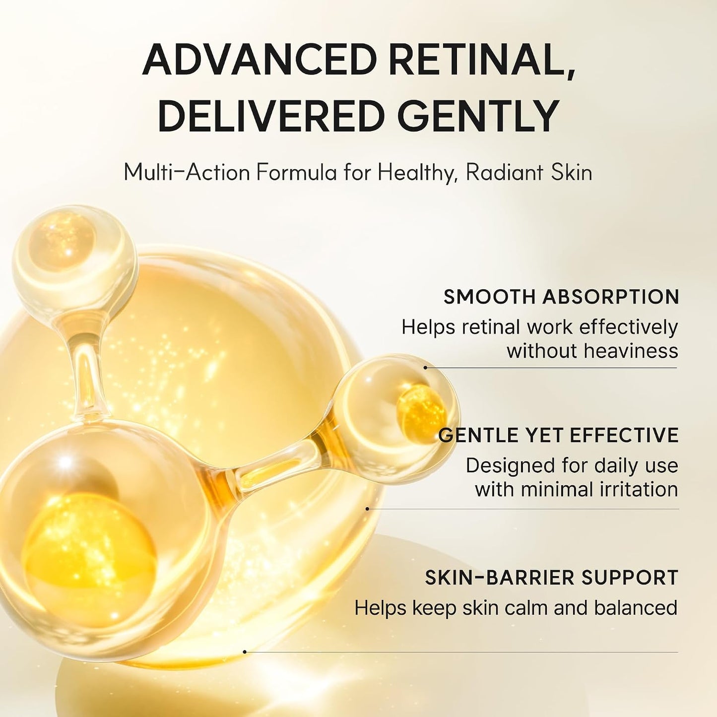 Arencia Retinal Serum, Advanced Night Serum with Retinal, Caffeine and Ectoin, Pore Refining and Firming Formula, 1.01 fl oz