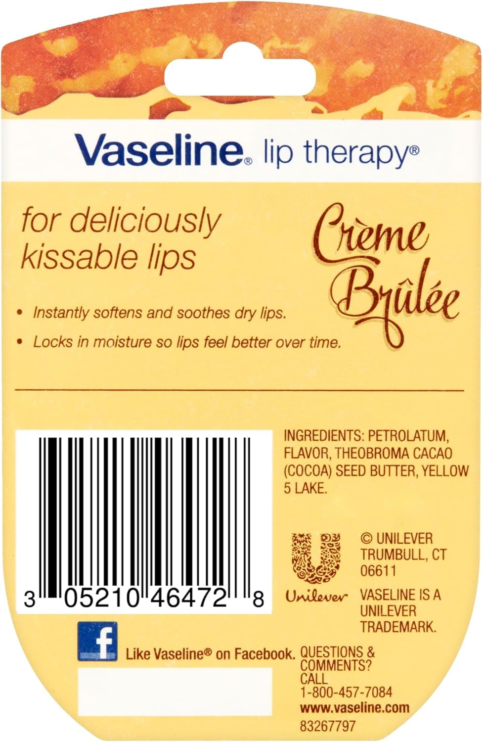 Vaseline Lip Balm Therapy, Creme Brulee - 7g