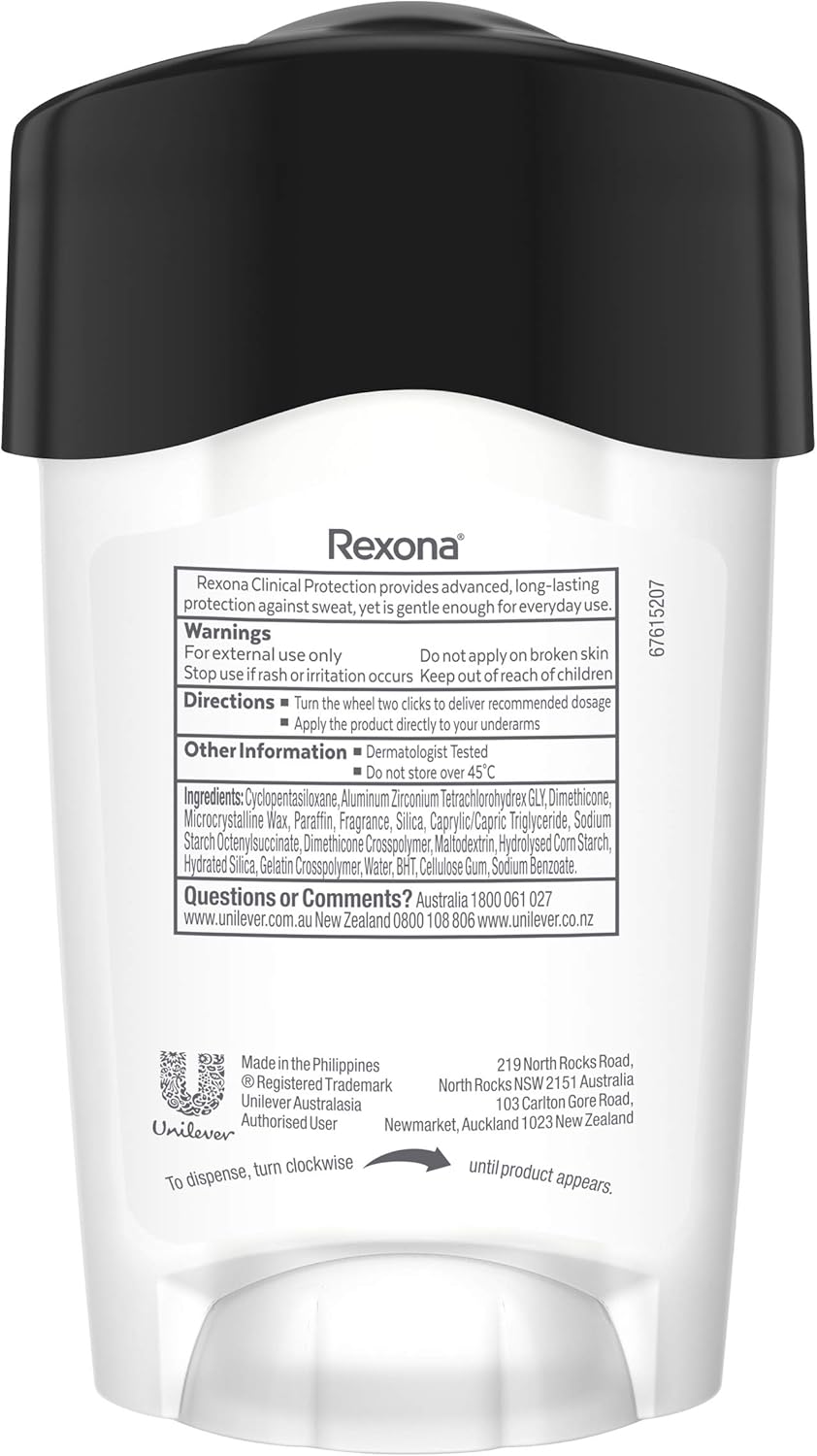 Rexona Men Clinical Antiperspirant Cream Stick Deodorant Clean Scent, 45ml, 96 Hour Protection