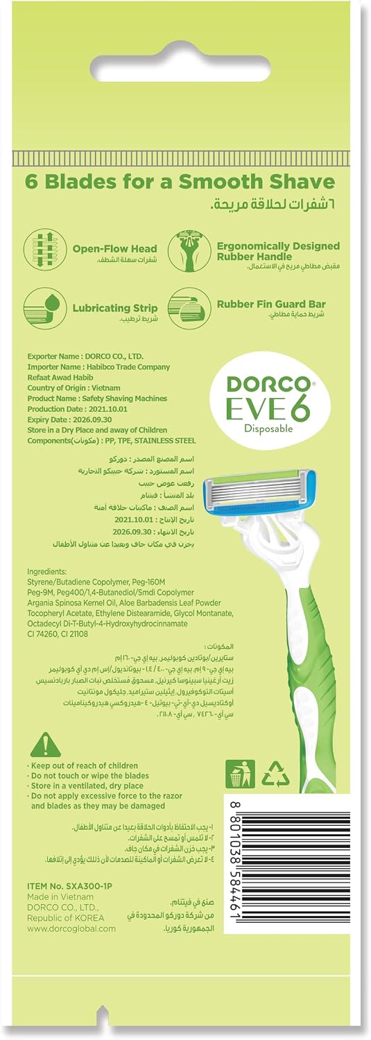 DORCO EVE 6 BLADES PREMIUM 1 PCS (WOMAN)