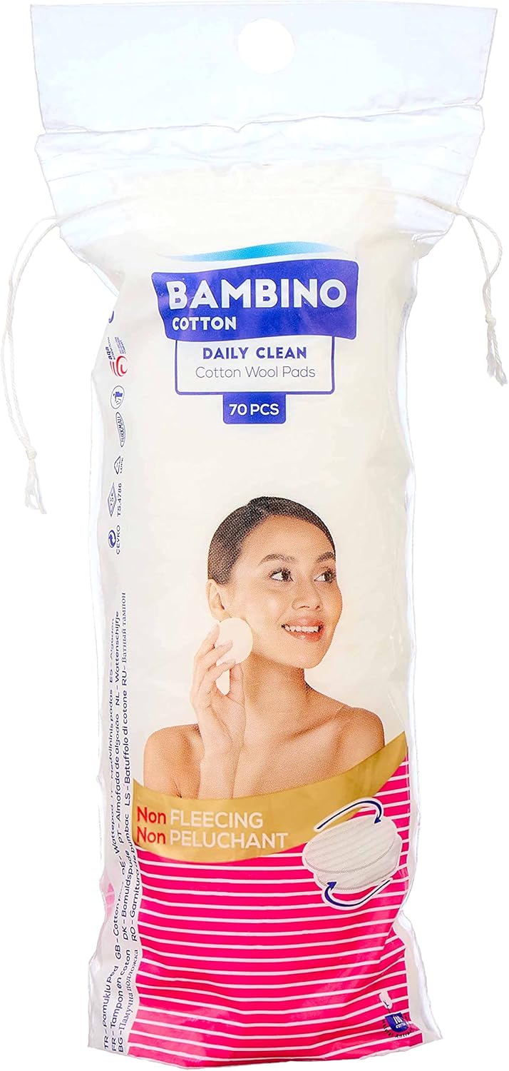 Bambino Round Cosmetics Cotton Pads - 70 Pieces