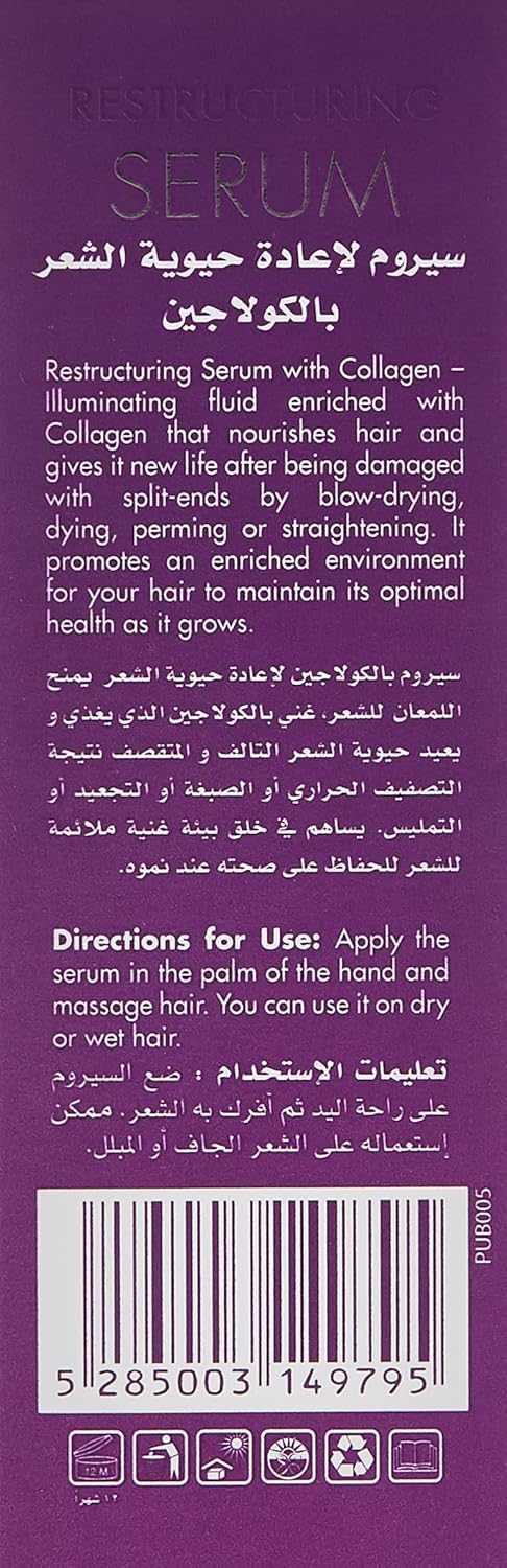 Energy Cosmetics restr with collagen hair serum, 60 ml, 3430037