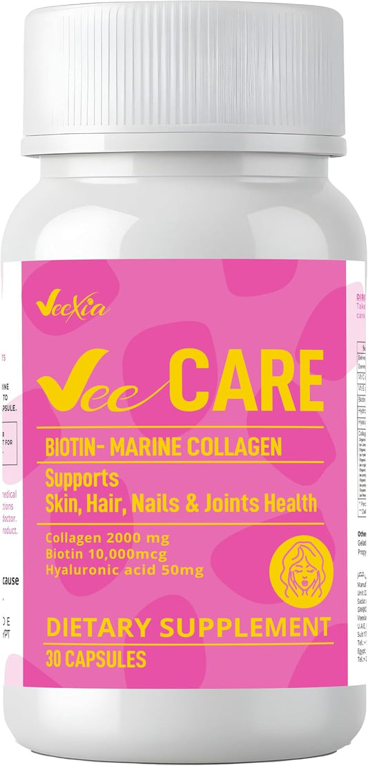 Vee Care Biotin & Marine Collagen Supplements