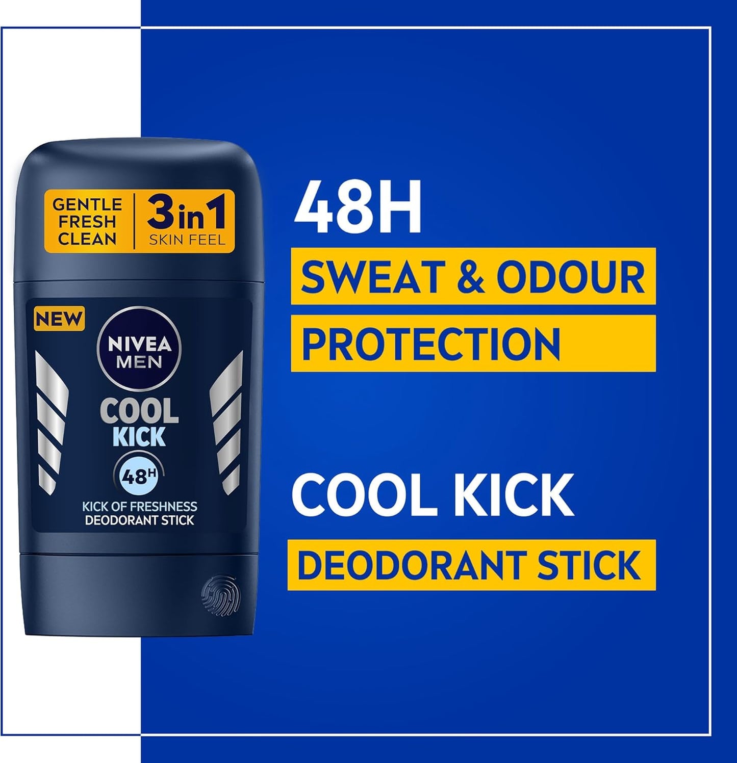 NIVEA MEN Cool Kick, Deodorant for Men, Fresh Scent, Stick 50ml