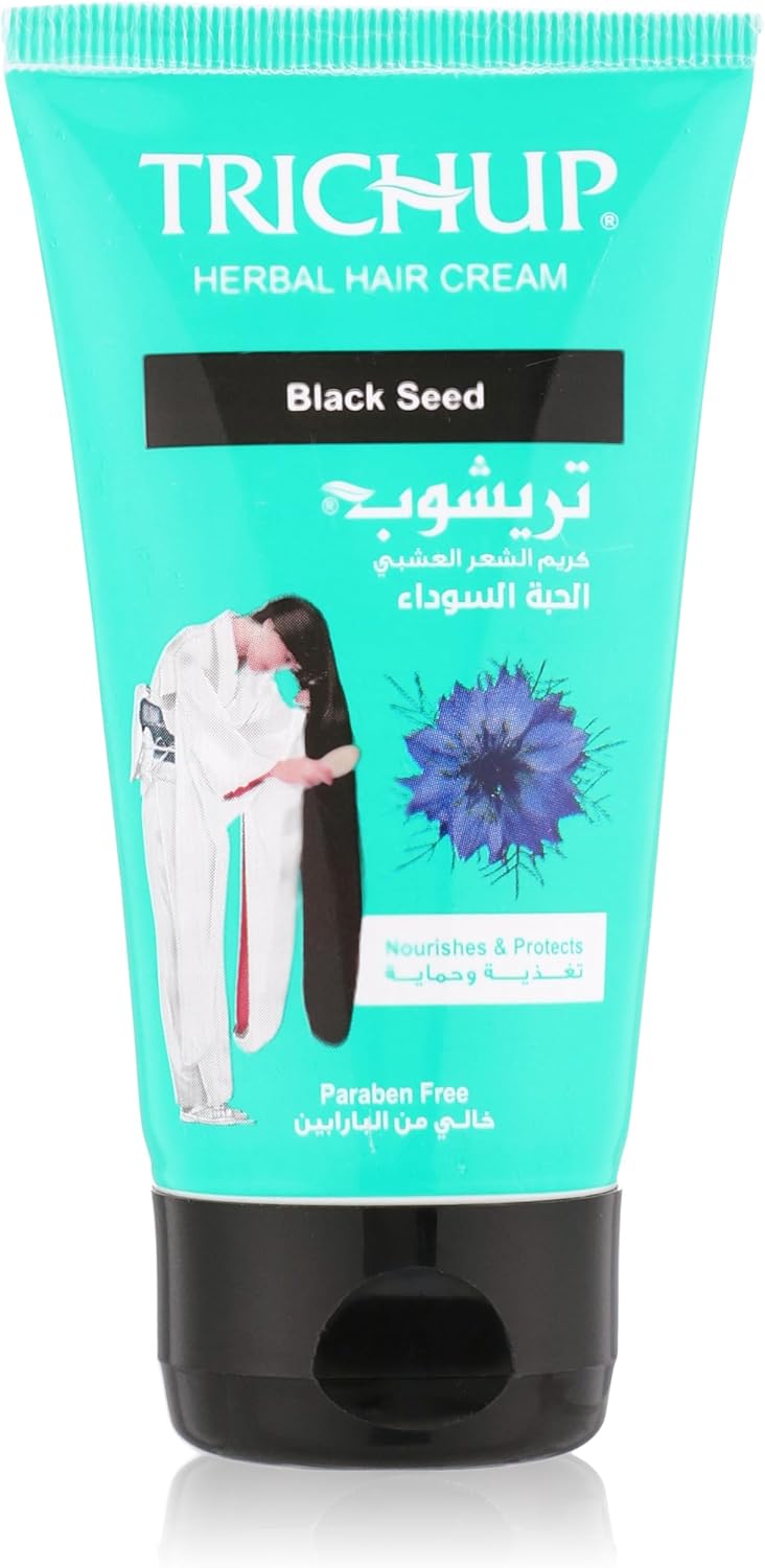 Trichup Black Seed Herbal Hair Styling Cream (75ml) – With Black Seed Oil – Herbal Formula for Intensive Nourishment & Damage Protection – Non-Greasy Conditioning for Soft, Shiny & Manageable Hair
