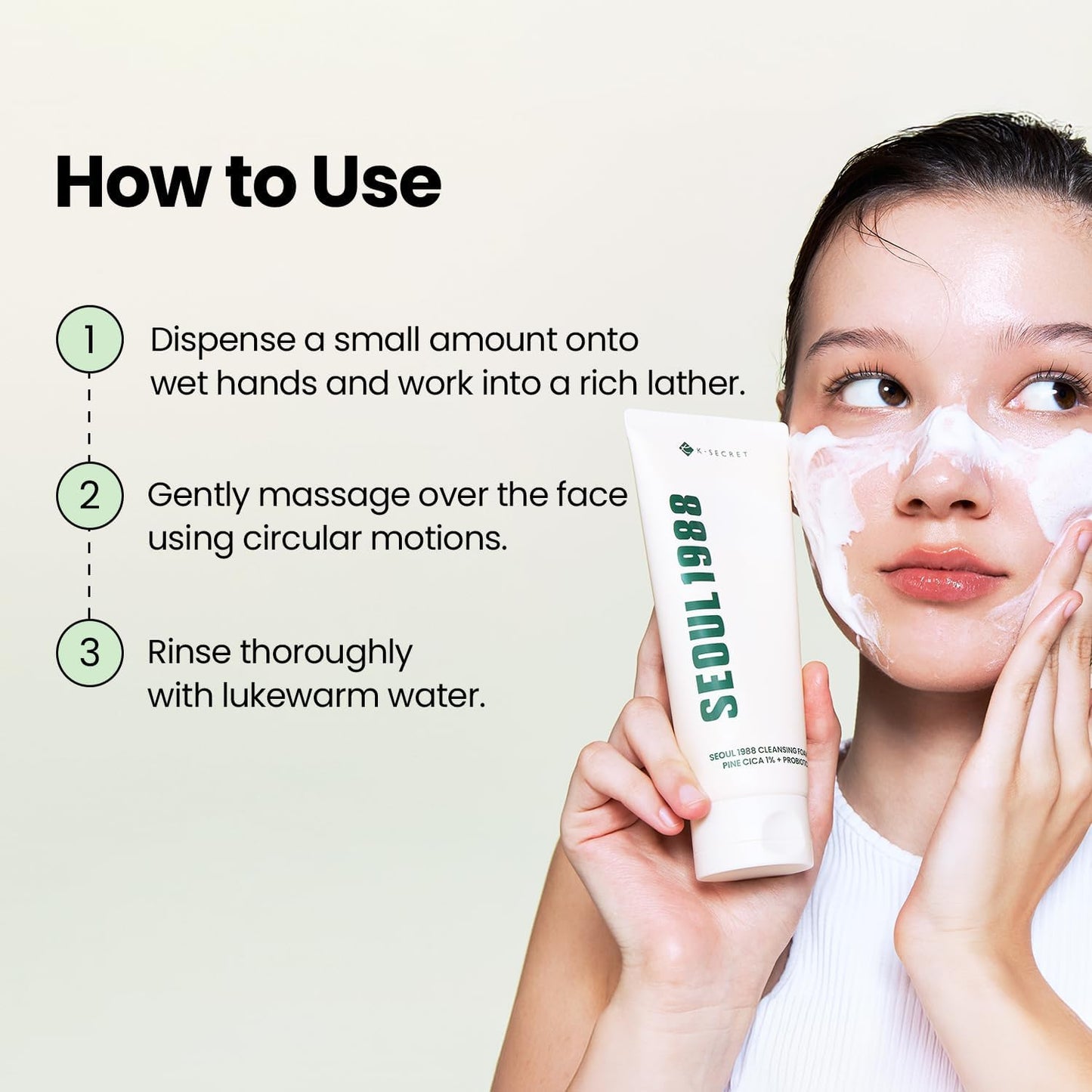 SEOUL 1988 Cleansing Foam : Pine Cica 1% + Probiotics