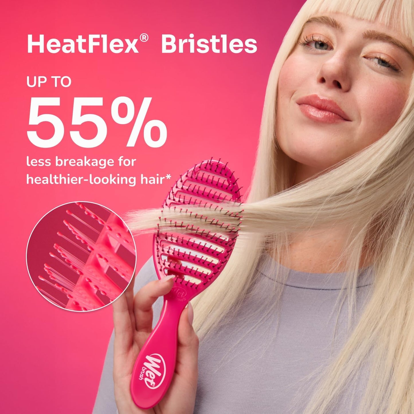 Wet Brush Vented Design and Ultra Soft Heatflex Bristles Speed Dry Hair Brush, Black