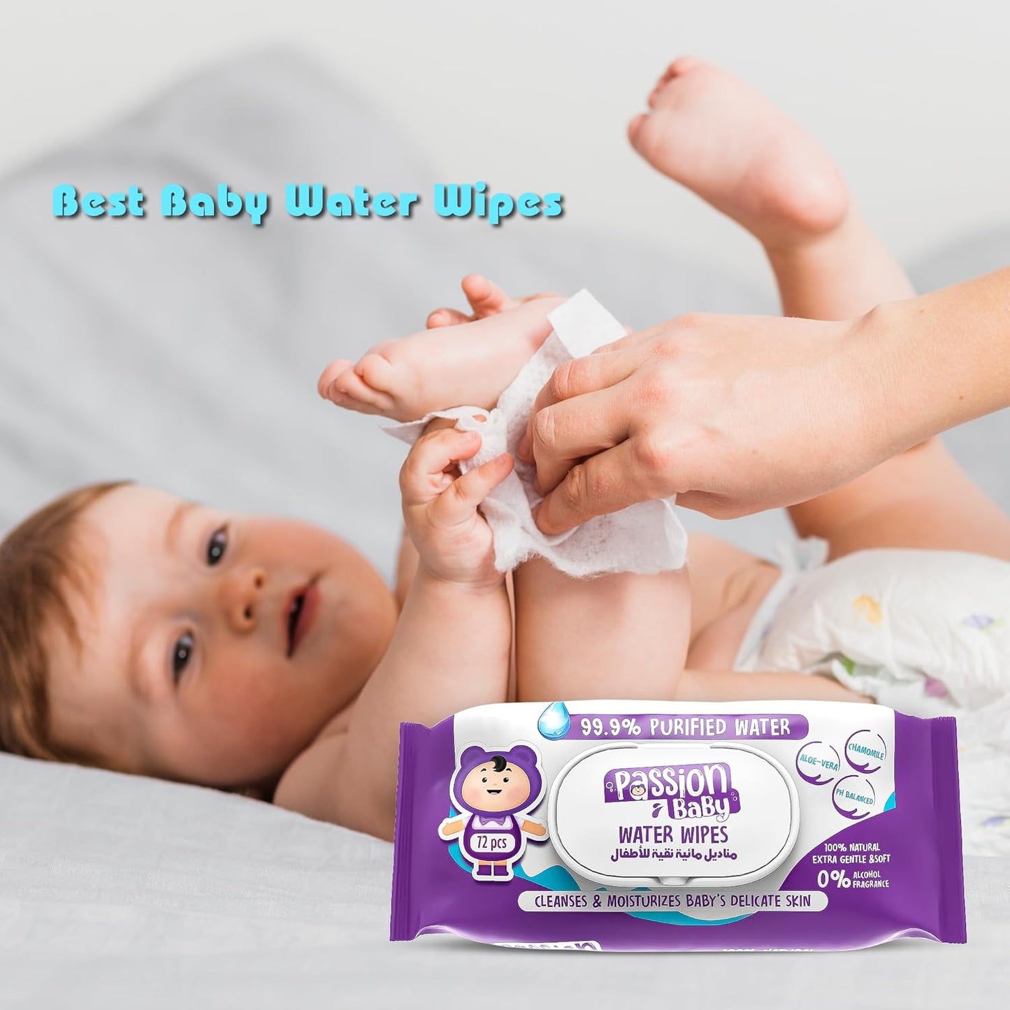 Passion Baby Water Wipes - 72 Pieces