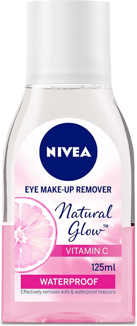 NIVEA Eye Waterproof Makeup Remover, Natural Glow Pearl Extracts & Vitamin C, 125ml